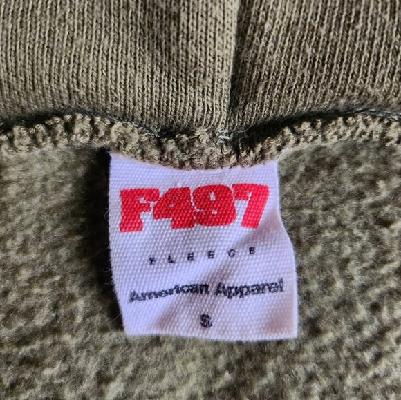Women's F497 American Apparel Flex Fleece Zip Hoodie in Barrack Green Size Small - Picture 5 of 7